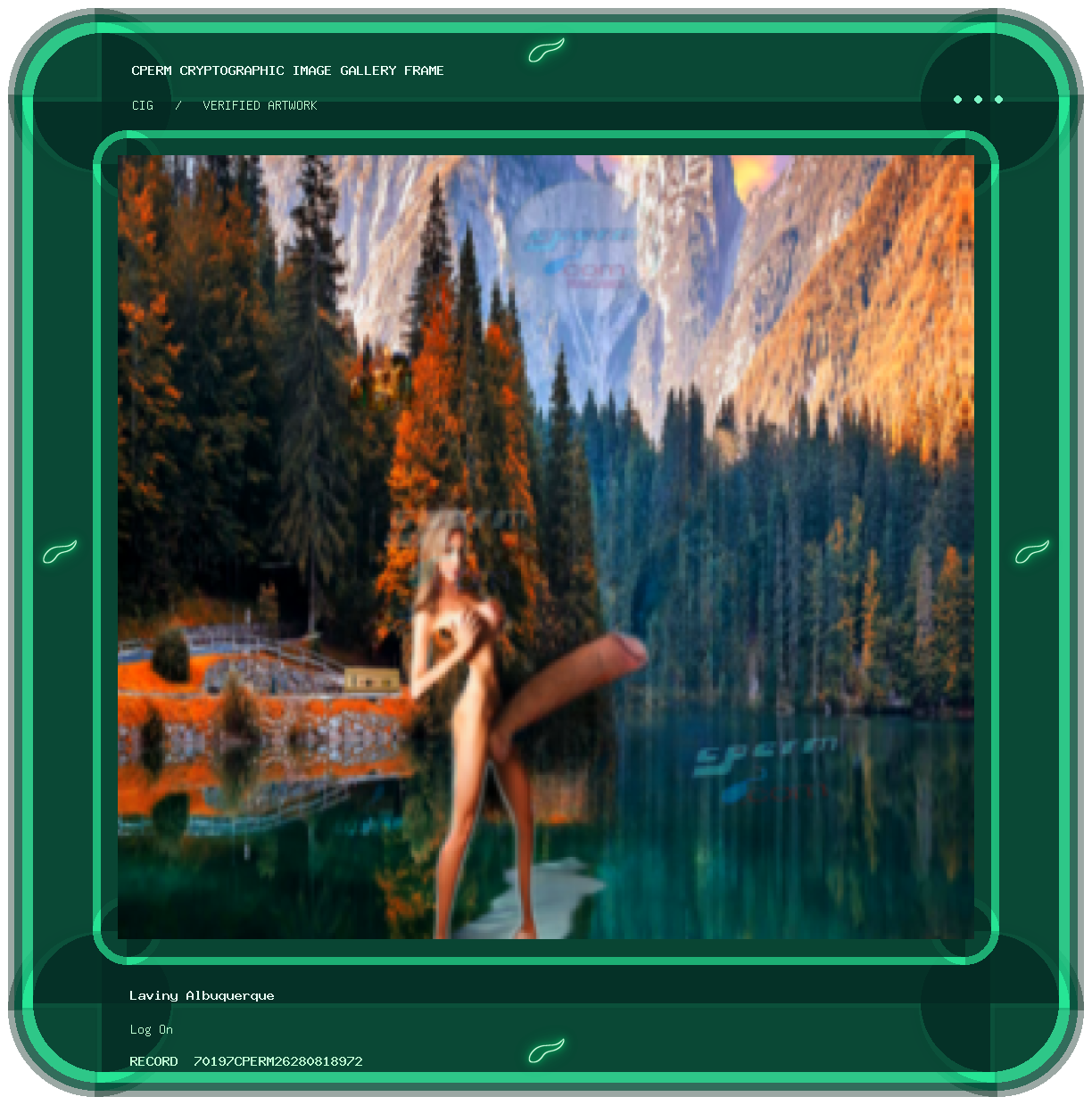 Laviny Albuquerque — Log On framed cryptographic artwork