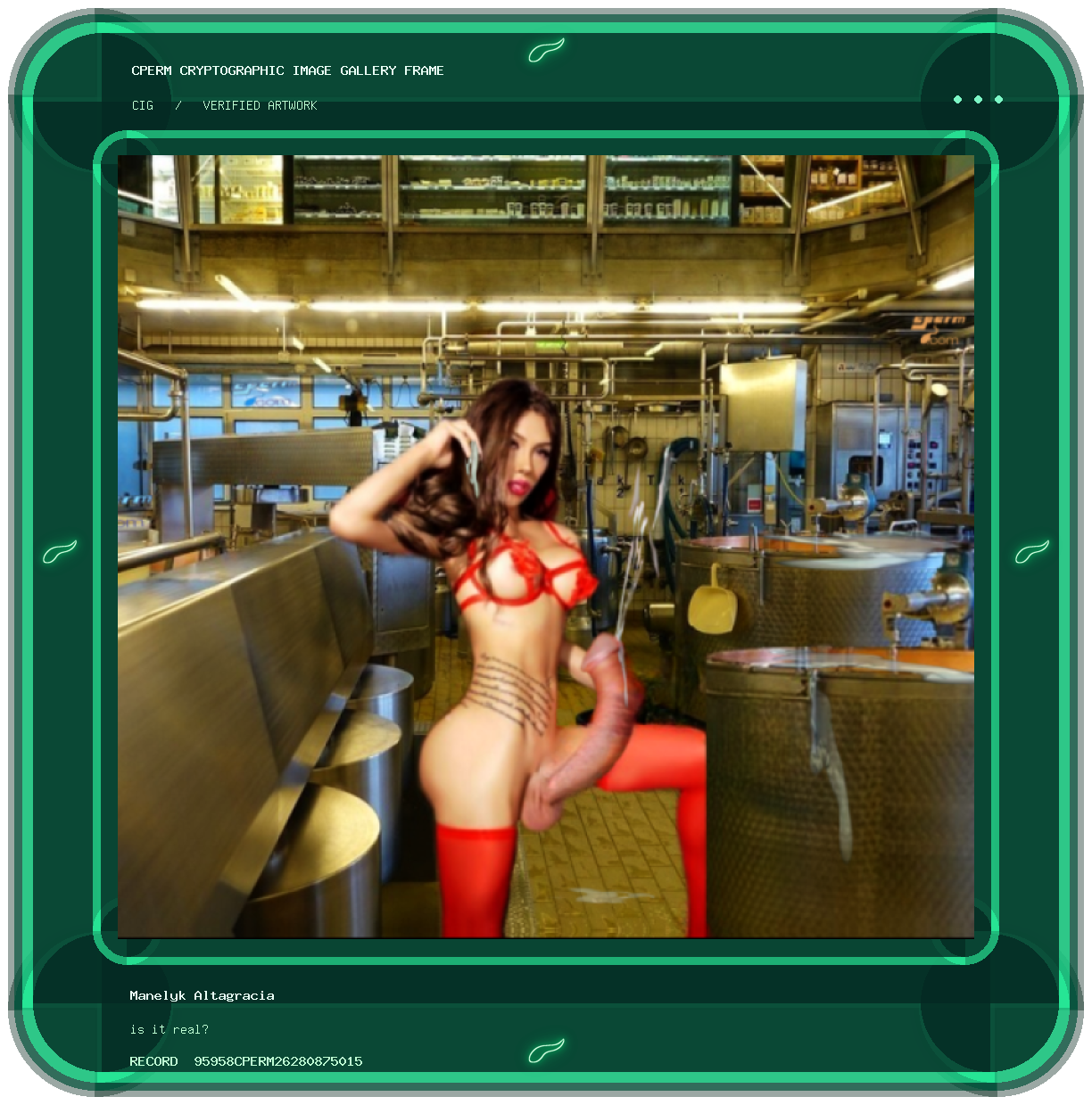 Manelyk Altagracia — is it real? framed cryptographic artwork