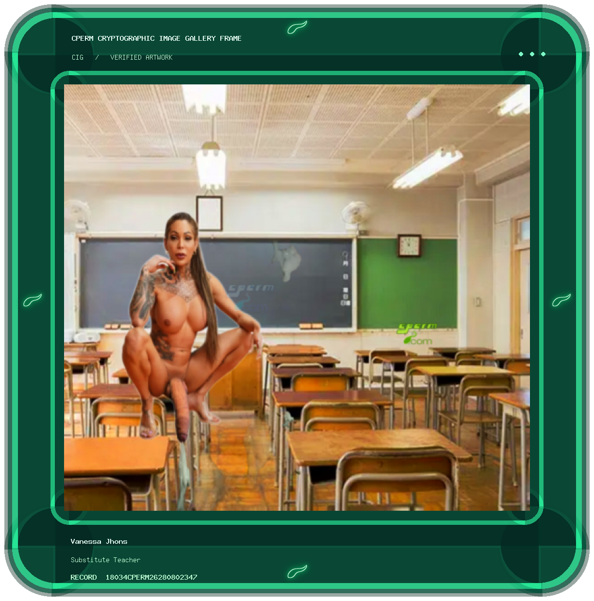 Vanessa Jhons — Substitute Teacher framed cryptographic artwork
