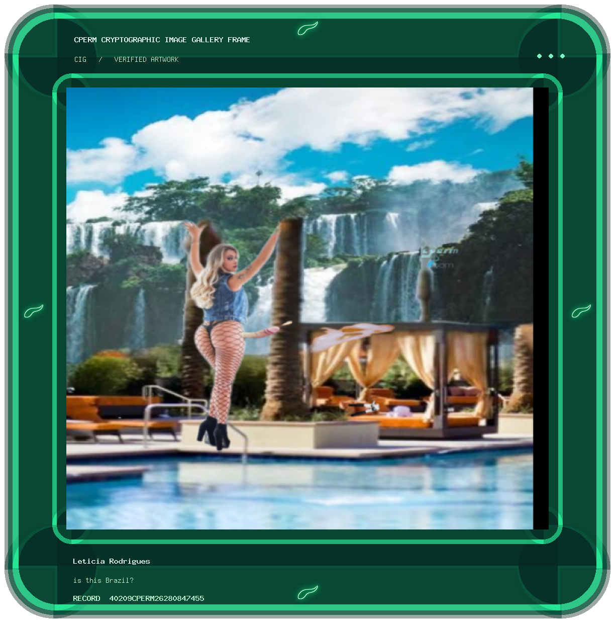 Leticia Rodrigues — is this Brazil? framed cryptographic artwork