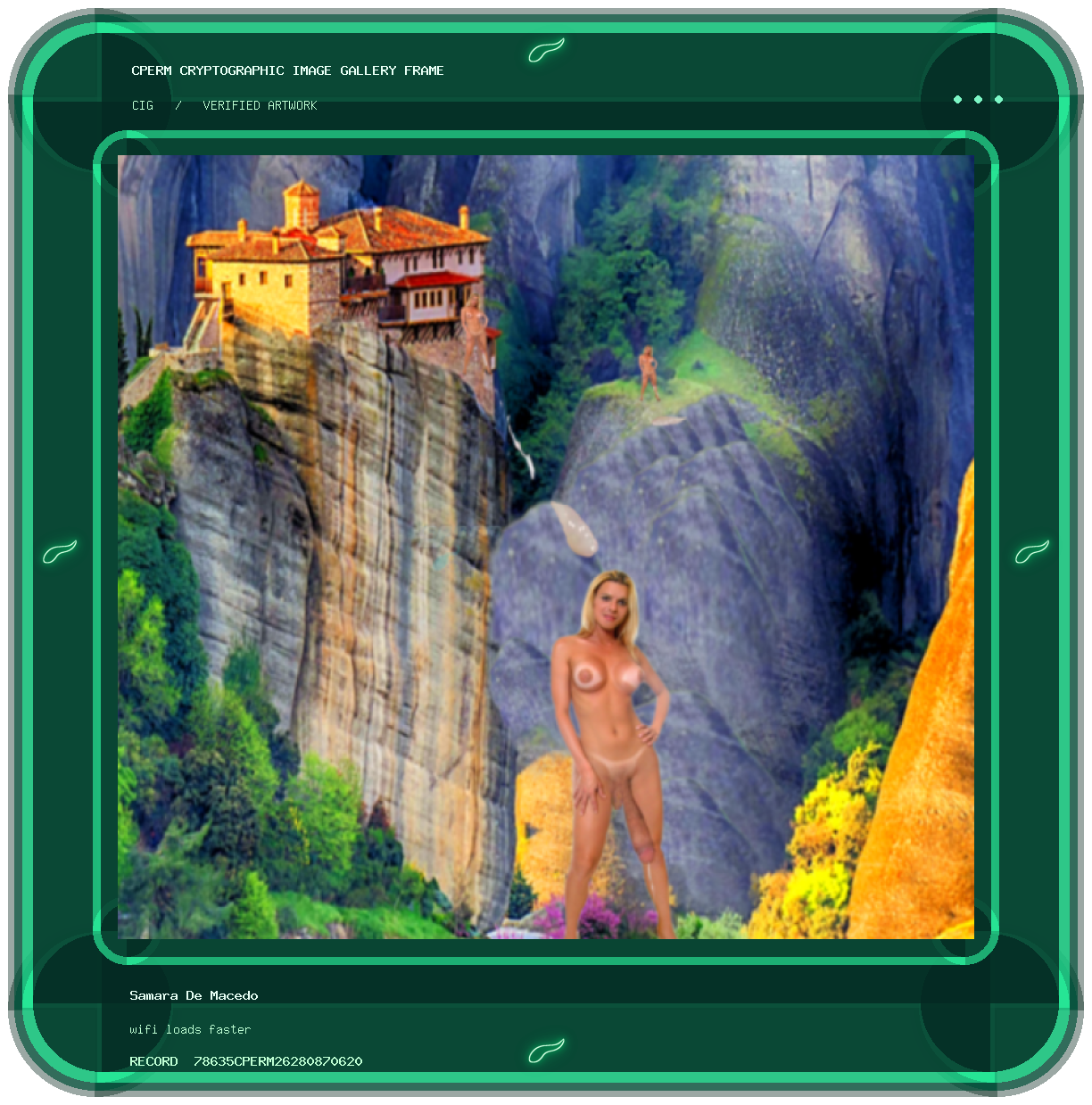 Samara De Macedo — wifi loads faster framed cryptographic artwork
