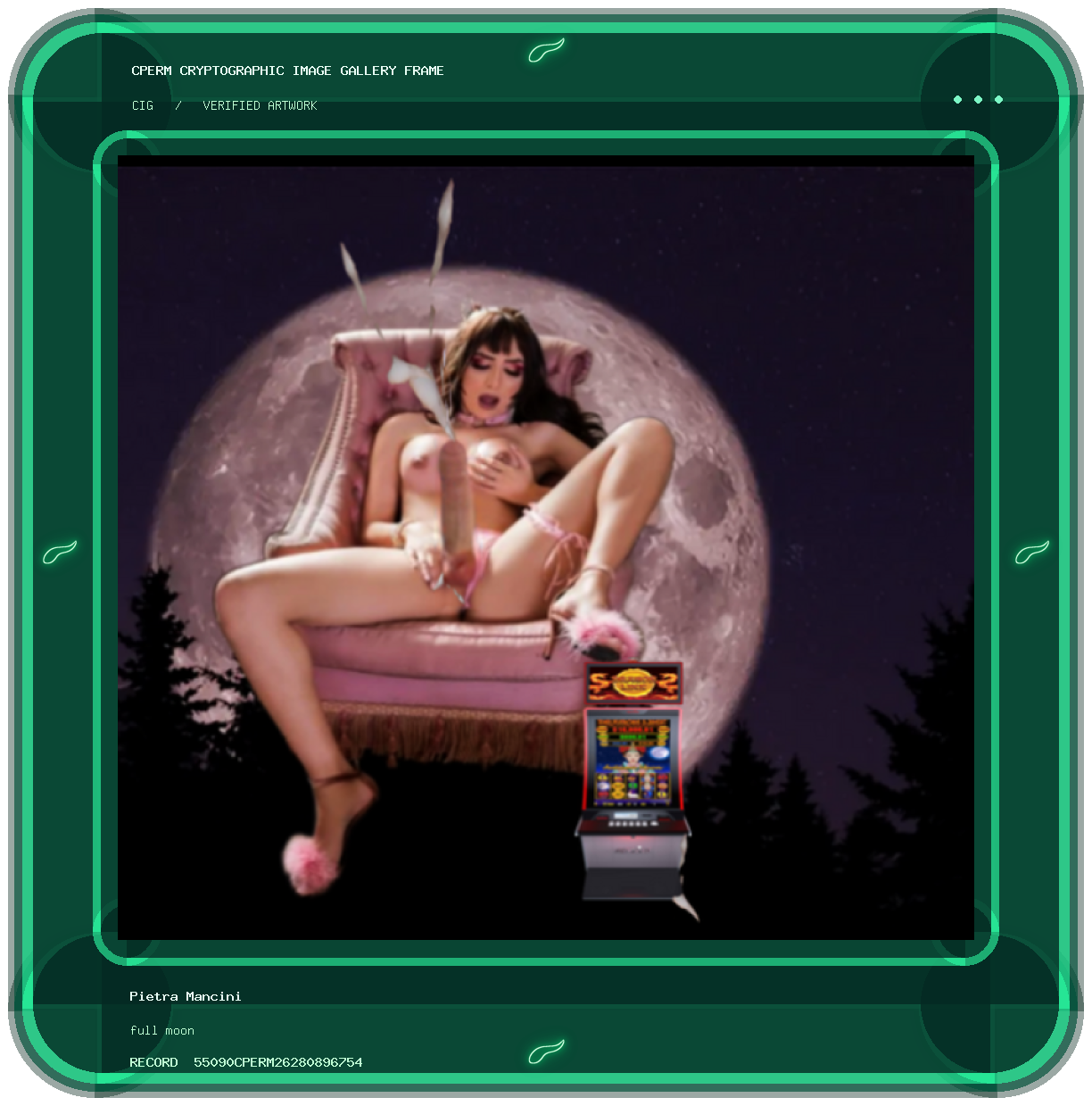 Pietra Mancini — full moon framed cryptographic artwork