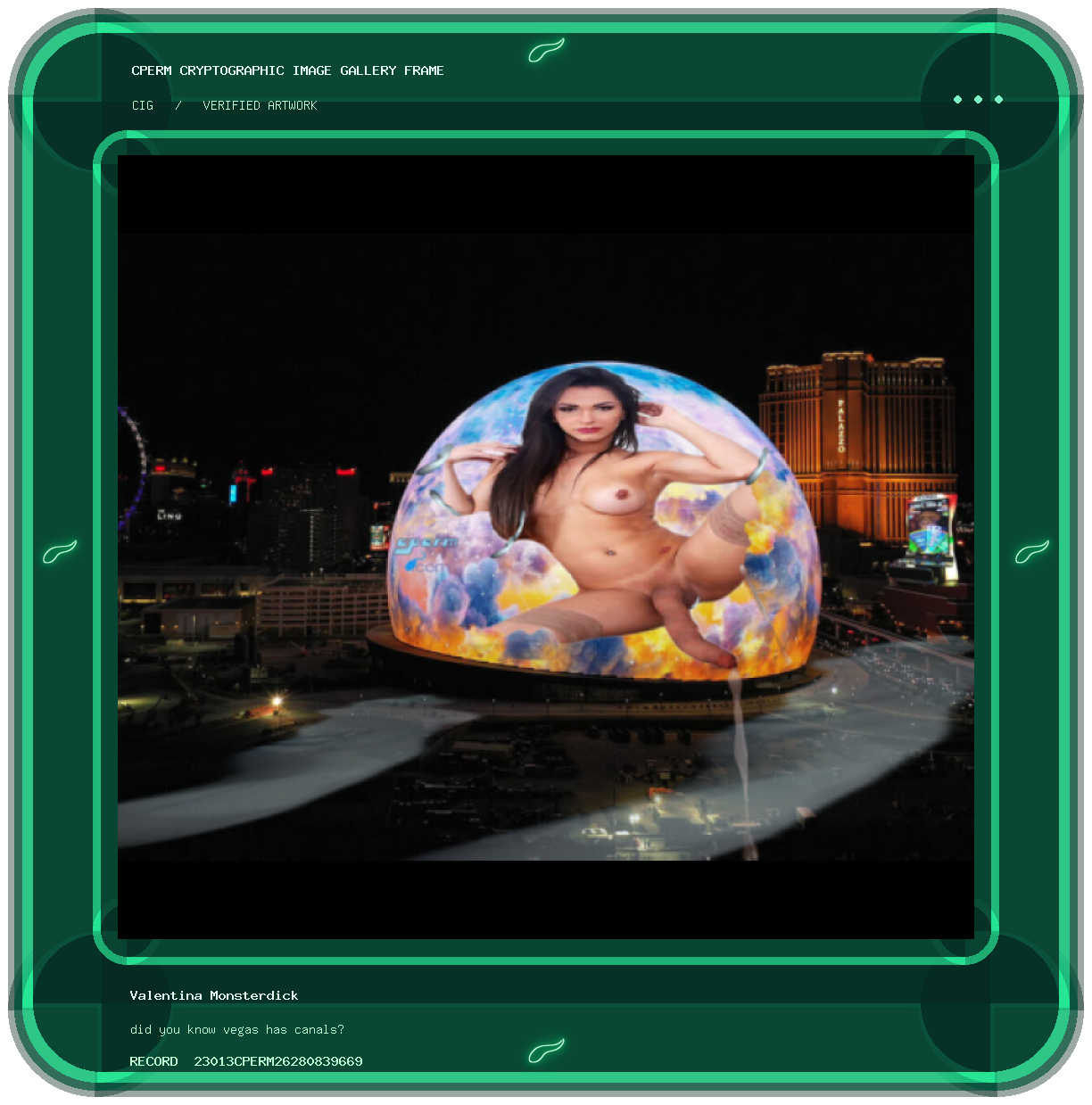 Valentina Monsterdick — did you know vegas has canals? framed cryptographic artwork