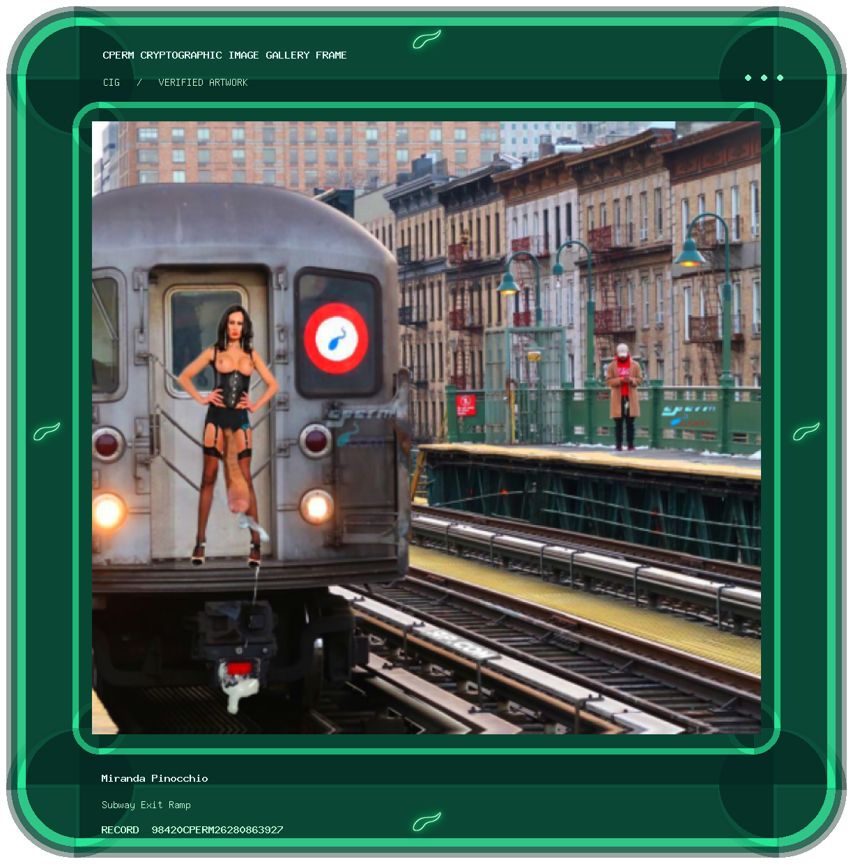 Miranda Pinocchio — Subway Exit Ramp framed cryptographic artwork