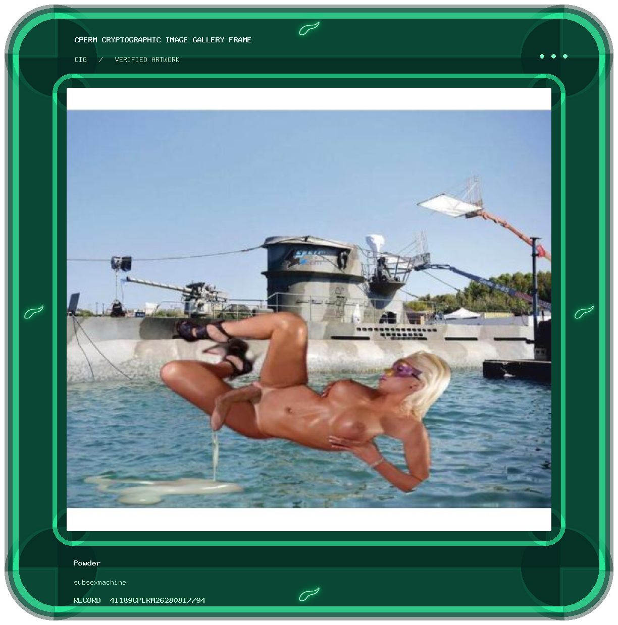 Powder — subsexmachine framed cryptographic artwork