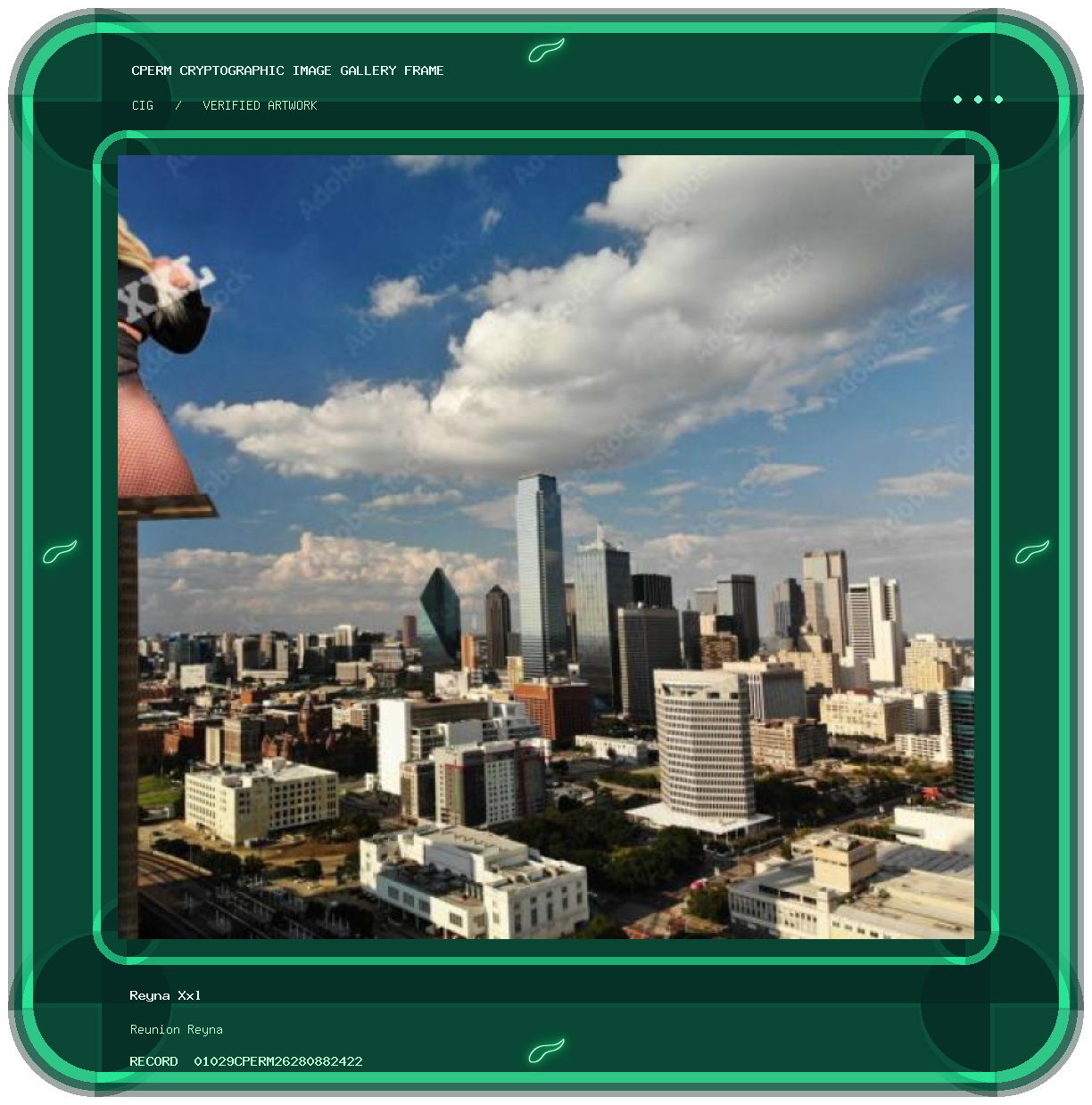 Reyna Xxl — Reunion Reyna framed cryptographic artwork