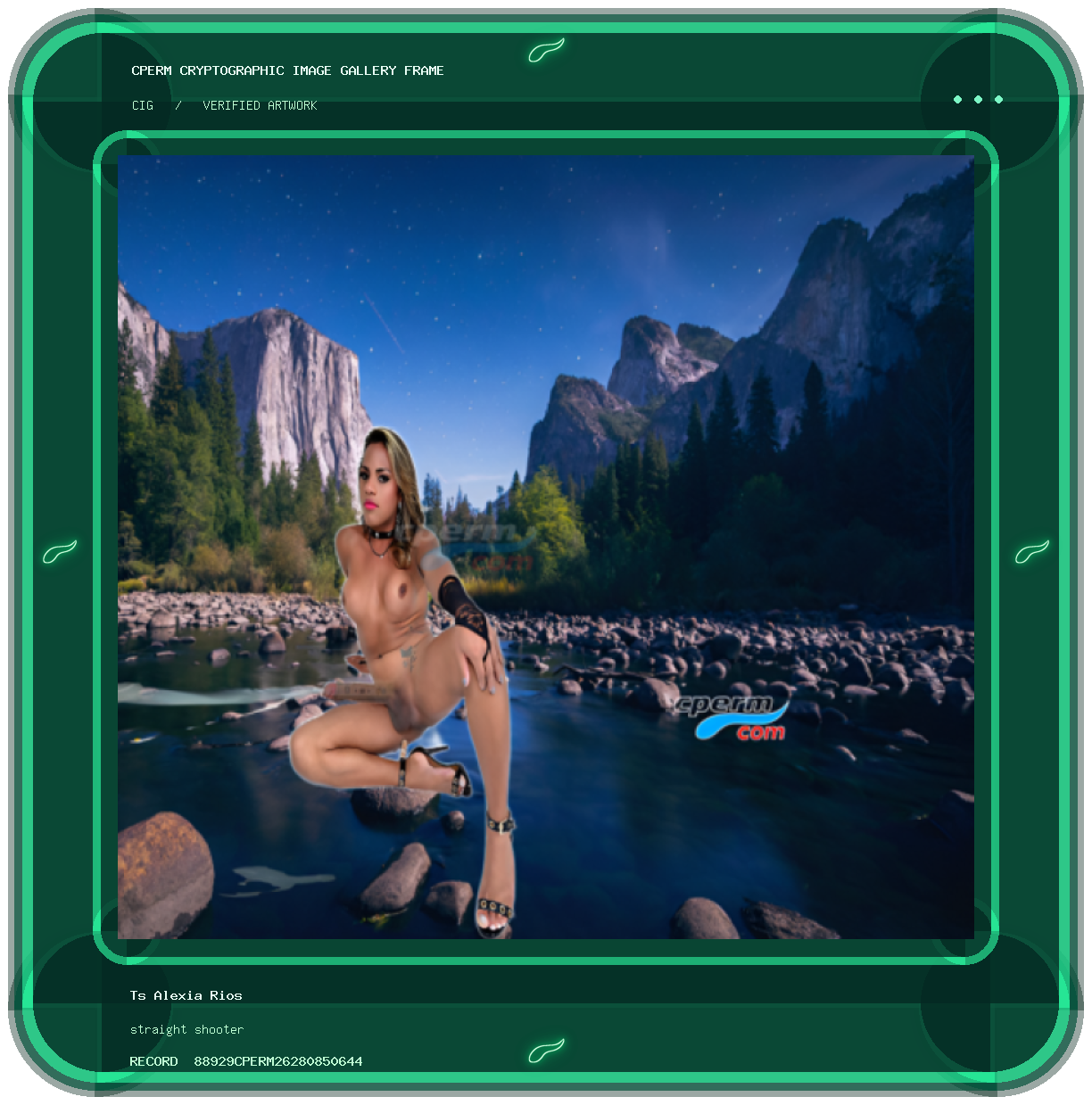 Ts Alexia Rios — straight shooter framed cryptographic artwork