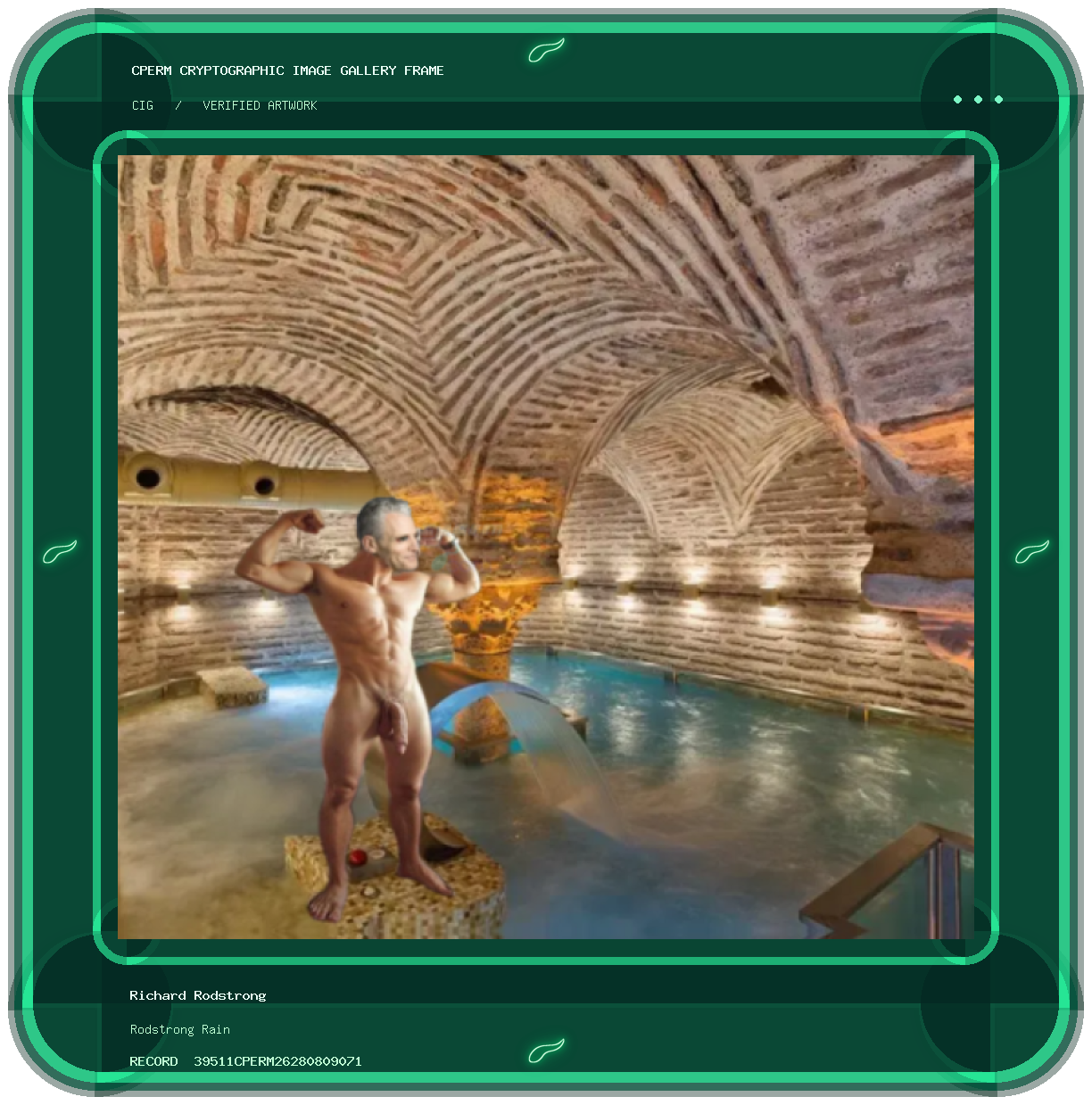 Richard Rodstrong — Rodstrong Rain framed cryptographic artwork