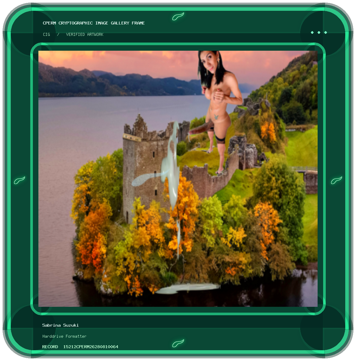 Sabrina Suzuki — Harddrive Formatter framed cryptographic artwork