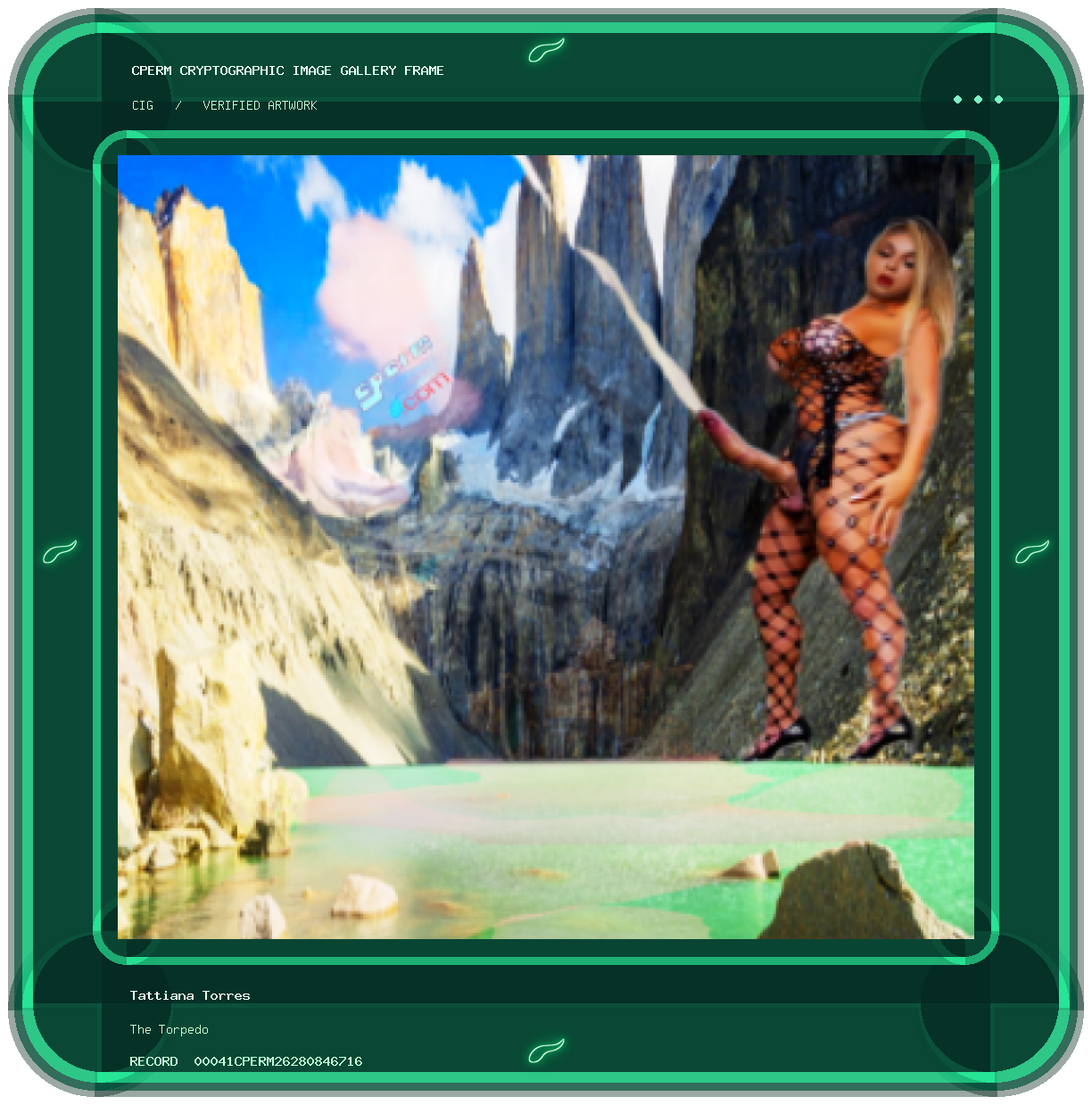 Tattiana Torres — The Torpedo framed cryptographic artwork