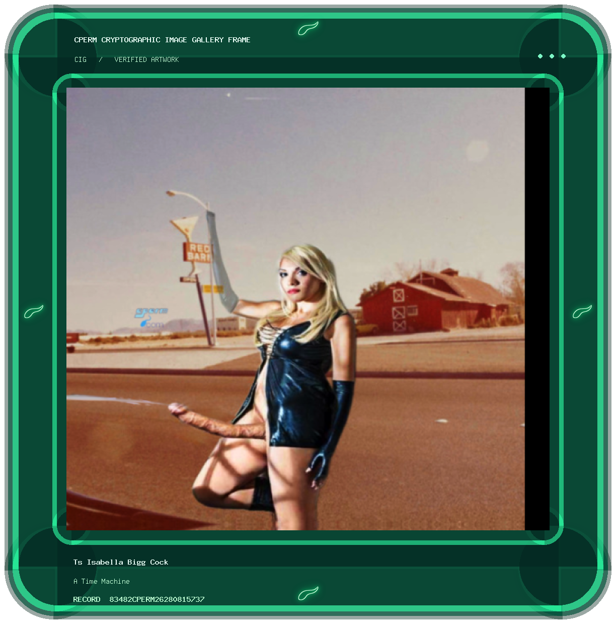 Ts Isabella Bigg Cock — A Time Machine framed cryptographic artwork