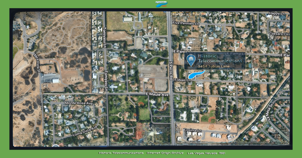 Historic Telecommunications map showing 3454 Tobias Lane, Las Vegas, Nevada