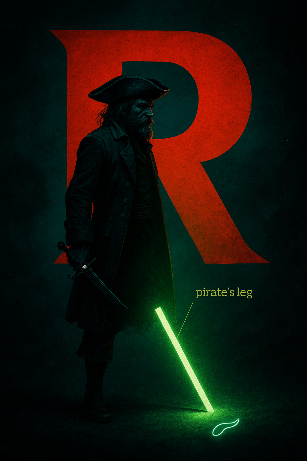 Exhibit: pirate’s leg — diagonal stroke that turns P into R